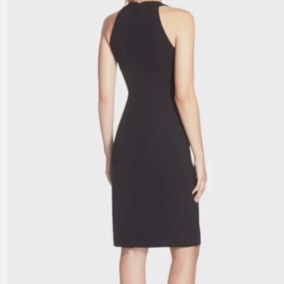 ELIZA J EMBELLISHED NECK- BLACK SHEATH SLEEVELESS DRESS - SIZE 14 - Picture 14 of 16